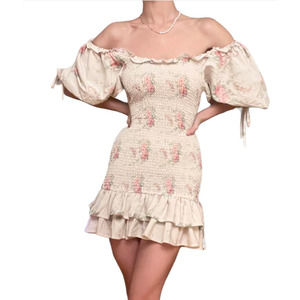 New‎ Loveshackfancy Silk Violet Mini Dress in Dolce Floral Large